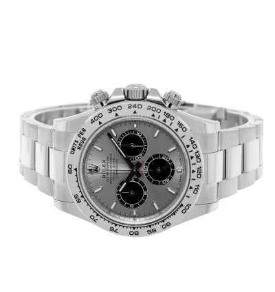 Rolex Daytona 40mm White Gold Silver Index Dial White Gold Bezel 126509