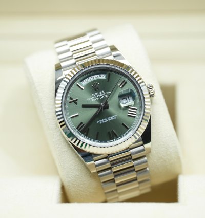 Rolex Day-date 40 2024 White Gold Day-date 40 Green Olive Dial Unworn Box And Papers 228239