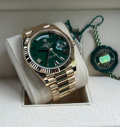 Rolex Day-date 40 2024 Yellow Gold Day-date 40 228238 Green Dial Unworn Box And Papers