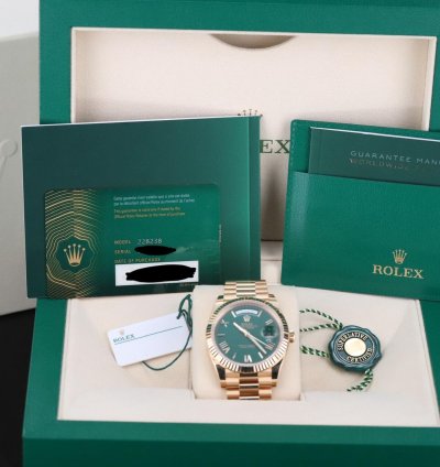 Rolex Day-date 40 2025 Complete Set Money Green Dial Yellow Gold Day Date Presidential 228238