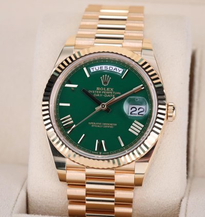 Rolex Day-date 40 2025 Complete Set Money Green Dial Yellow Gold Day Date Presidential 228238