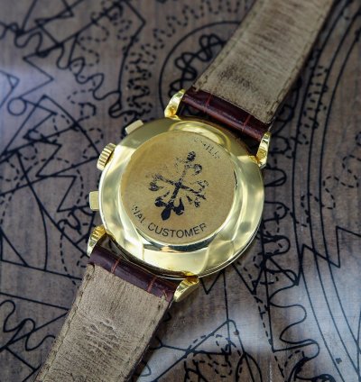 Patek Philippe Chronograph Vintage Chronograph 18kt Yellow Gold Spider Lugs Ref 1579 From Year 1953