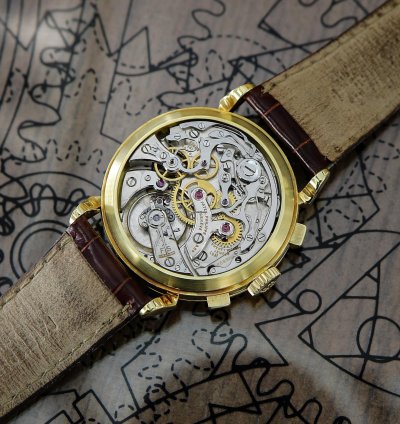 Patek Philippe Chronograph Vintage Chronograph 18kt Yellow Gold Spider Lugs Ref 1579 From Year 1953