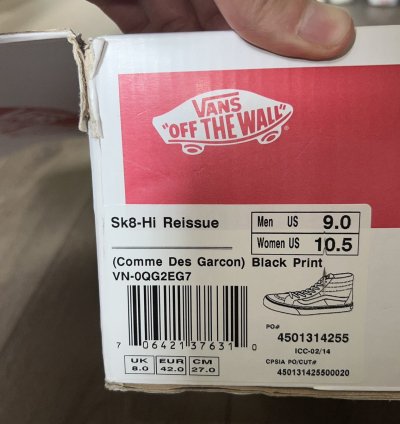 Supreme Vans Cdg Sk8-hi