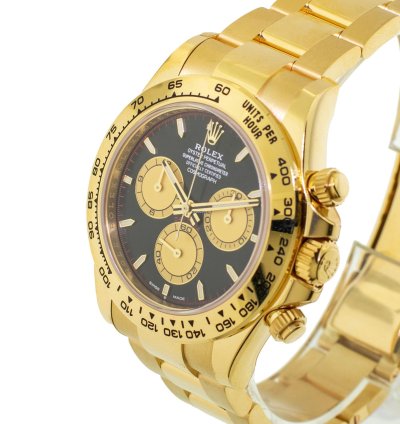 Rolex Daytona 40mm Yellow Gold Black Index Paul Newman Dial Gold Bezel 126508