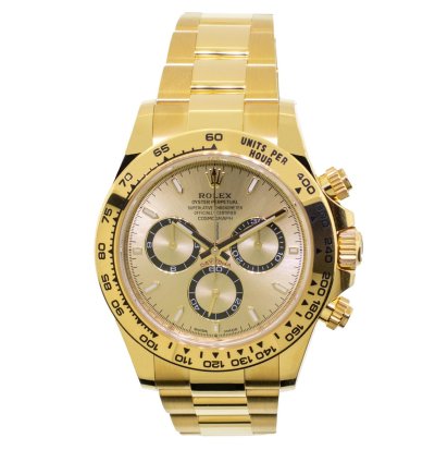 Rolex Daytona 40mm Yellow Gold Champagne Index Dial Gold Bezel 126508
