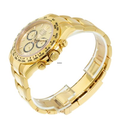 Rolex Daytona 40mm Yellow Gold Champagne Index Dial Gold Bezel 126508