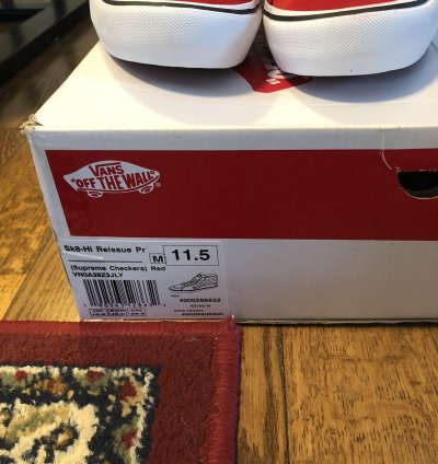 Supreme Vans Red Checkered Sk8-hi Pro Sz 11 5