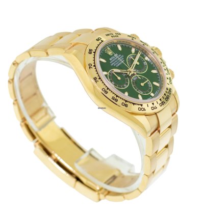 Rolex Daytona 40mm Yellow Gold John Mayer Green Index Dial Gold Bezel 116508