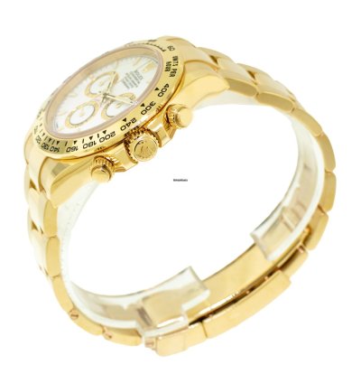 Rolex Daytona 40mm Yellow Gold White Index Dial Gold Bezel 126508