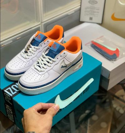 Air Force 1 Low Swoosh Chain White Blue