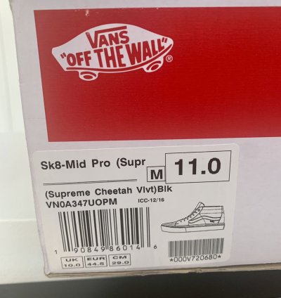 Supreme Vans Velevet Opard Black