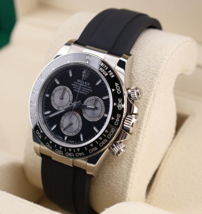 Rolex Daytona Baby Le Mans White Gold Oysterflex Black Dial 126519ln 2024