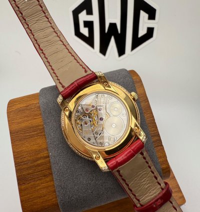 Patek Philippe Complications 4968-400r Rose Gold Pave Diamond Moonphase Ruby 33 3mm Manual