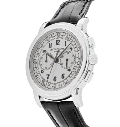 Patek Philippe Complications 5070g-001 Annual Calendar Chronograph White Gold Silver Dial 2005