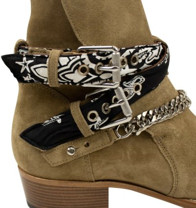Tan Bandana Buckle Boots Size 12 45