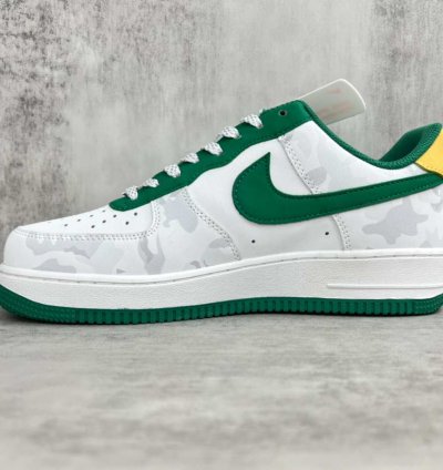 Nike Air Force 1 Low White Dark Green Yellow