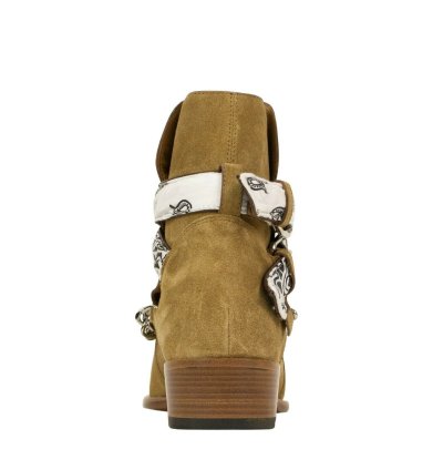 Tan Suede Bandana Buckle Boot Size 43 5