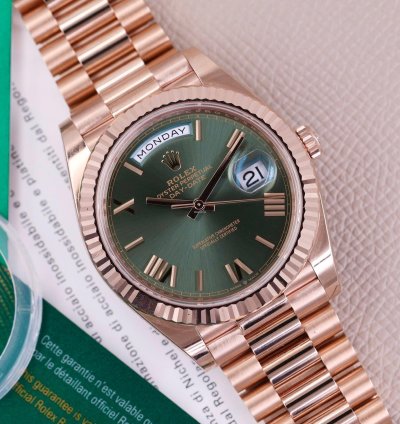Rolex Day-date 40 228235 - Olive Green Dial - New 2023