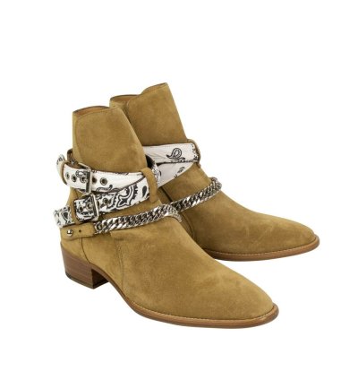 Tan Suede Bandana Buckle Boot Size 7 5 40 5