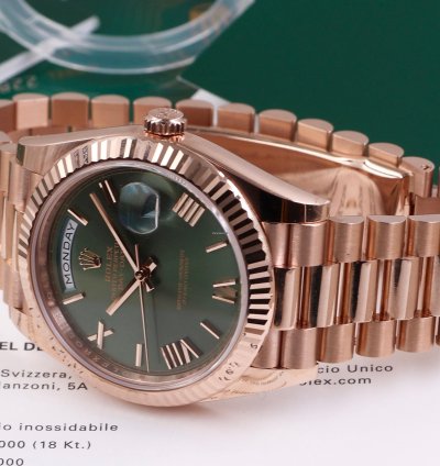 Rolex Day-date 40 228235 - Olive Green Dial - New 2023
