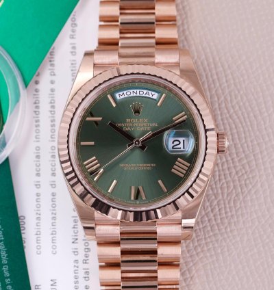 Rolex Day-date 40 228235 - Olive Green Dial - New 2023