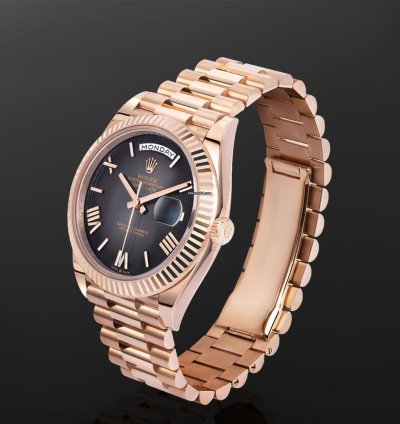 Rolex Day-date 40 228235 18k Rose Gold Black Ombre Roman Dial 40 Mm