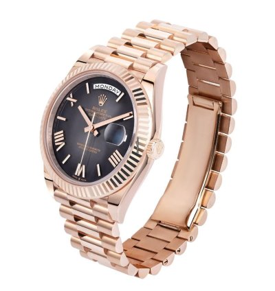 Rolex Day-date 40 228235 18k Rose Gold Black Ombre Roman Dial 40 Mm