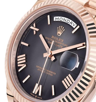 Rolex Day-date 40 228235 18k Rose Gold Black Ombre Roman Dial 40 Mm