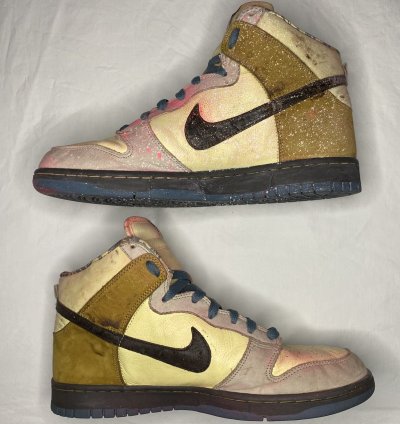 Size 9 5 - Nike Dunk Premium High Yellow - Paint Damage