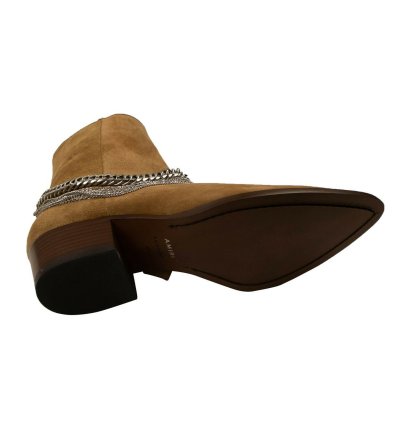 Tan Suede Chain Link Boots Size 46