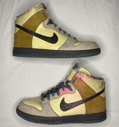Size 9 5 - Nike Dunk Premium High Yellow - Paint Damage