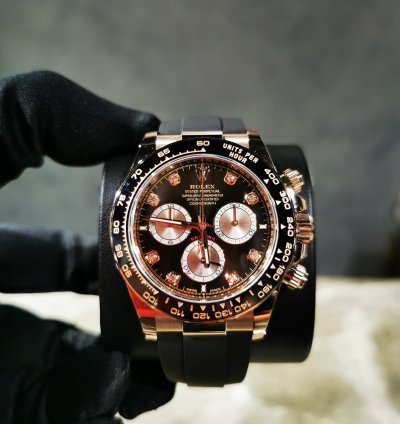 Rolex Daytona Basel One 126515ln Black Dial With Diamond Rose Gold Daytona 40mm