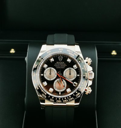 Rolex Daytona Basel One 126515ln Black Dial With Diamond Rose Gold Daytona 40mm
