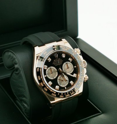 Rolex Daytona Basel One 126515ln Black Dial With Diamond Rose Gold Daytona 40mm