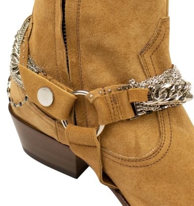 Tan Suede Chain Western Boot Size 43