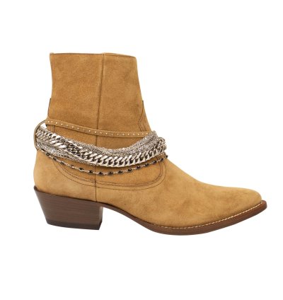 Tan Suede Chain Western Boot Size 43 1690