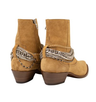 Tan Suede Chain Western Boot Size 43 1690