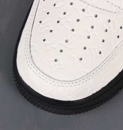 Lv X Nike Air Force Low White Black Silver