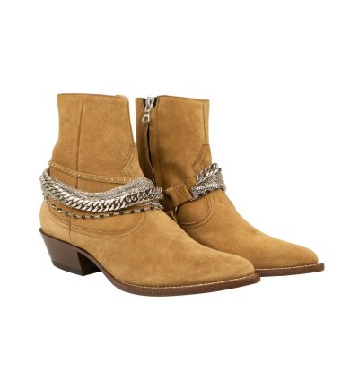 Tan Suede Chain Western Boot Size 45