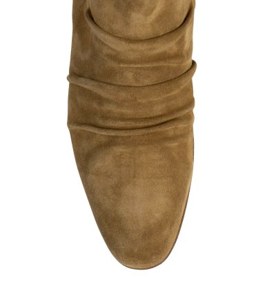 Tan Suede Stack Ankle Boots Shoe Size 6 36