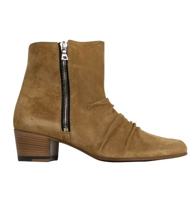 Tan Suede Stack Ankle Boots Shoe Size 6 36