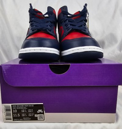 Supreme Nike Sb Dunk High By Any Means Navy Red Men