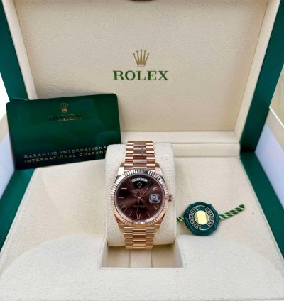 Rolex Day-date 40 228235 40mm Rose Gold Chocolate Roman Dial Unworn 2024
