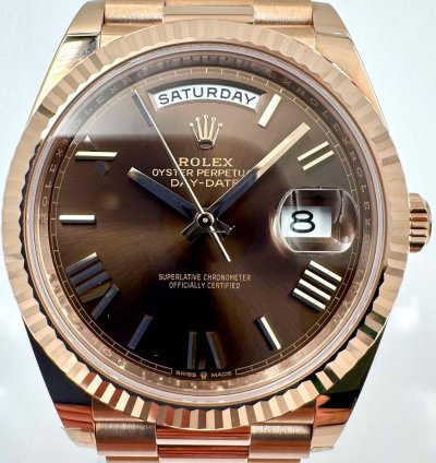 Rolex Day-date 40 228235 40mm Rose Gold Chocolate Roman Dial Unworn 2024