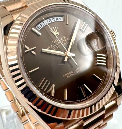 Rolex Day-date 40 228235 40mm Rose Gold Chocolate Roman Dial Unworn 2024