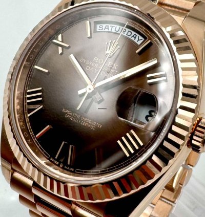 Rolex Day-date 40 228235 40mm Rose Gold Chocolate Roman Dial Unworn 2024