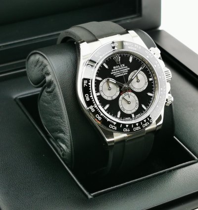 Rolex Daytona Basel One 126519 Black White Gold 40mm Oyster Rubber Strap