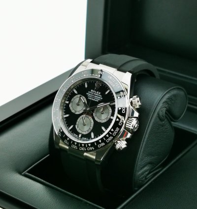 Rolex Daytona Basel One 126519 Black White Gold 40mm Oyster Rubber Strap