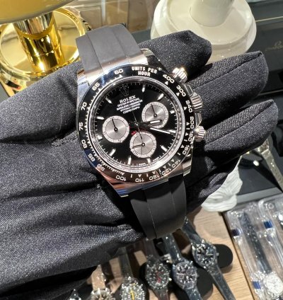 Rolex Daytona Basel One 126519 Black White Gold 40mm Oyster Rubber Strap